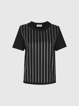 T‐SHIRT STRIPES STRASS