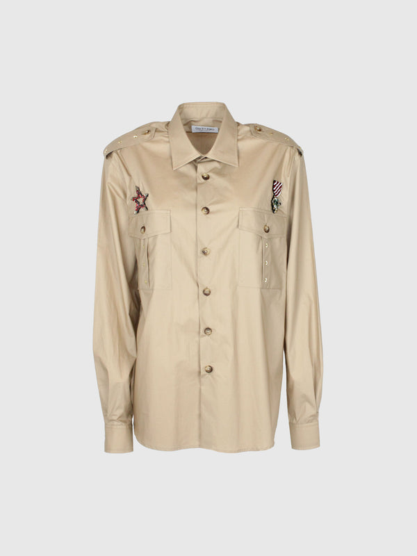 CAMICIA MILITARE STELLE E PATCH